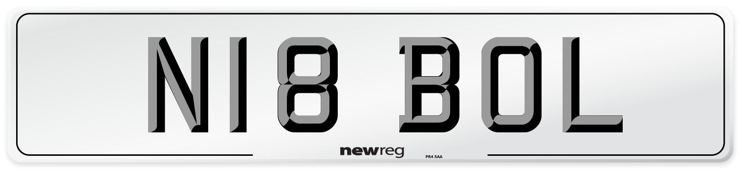 N18 BOL Number Plate from New Reg